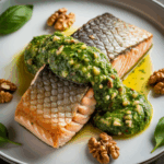 Knuspriger Lachs mit Walnuss-Pesto a-professional-food-photography-shot-of-_SSCsqTayRXih_0mMiGsg_w_V_bpwfqkT2uV2U_dTsEEJQ(1)
