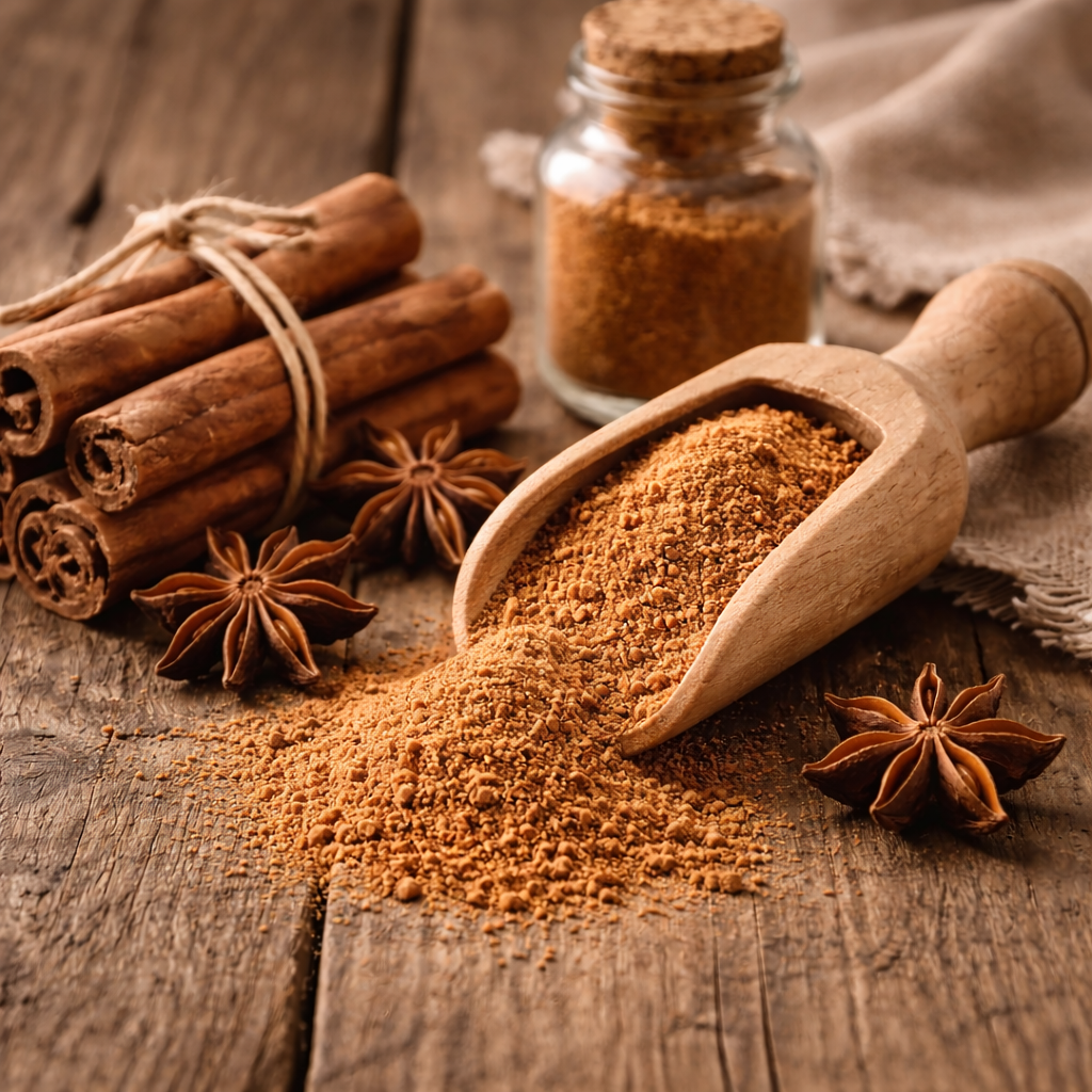 Zimt und Anis auf Holzoberfläche