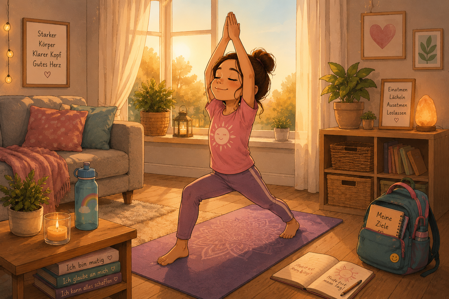 Mutter und Kind beim gemeinsamen Kinderyoga als Familienritual
