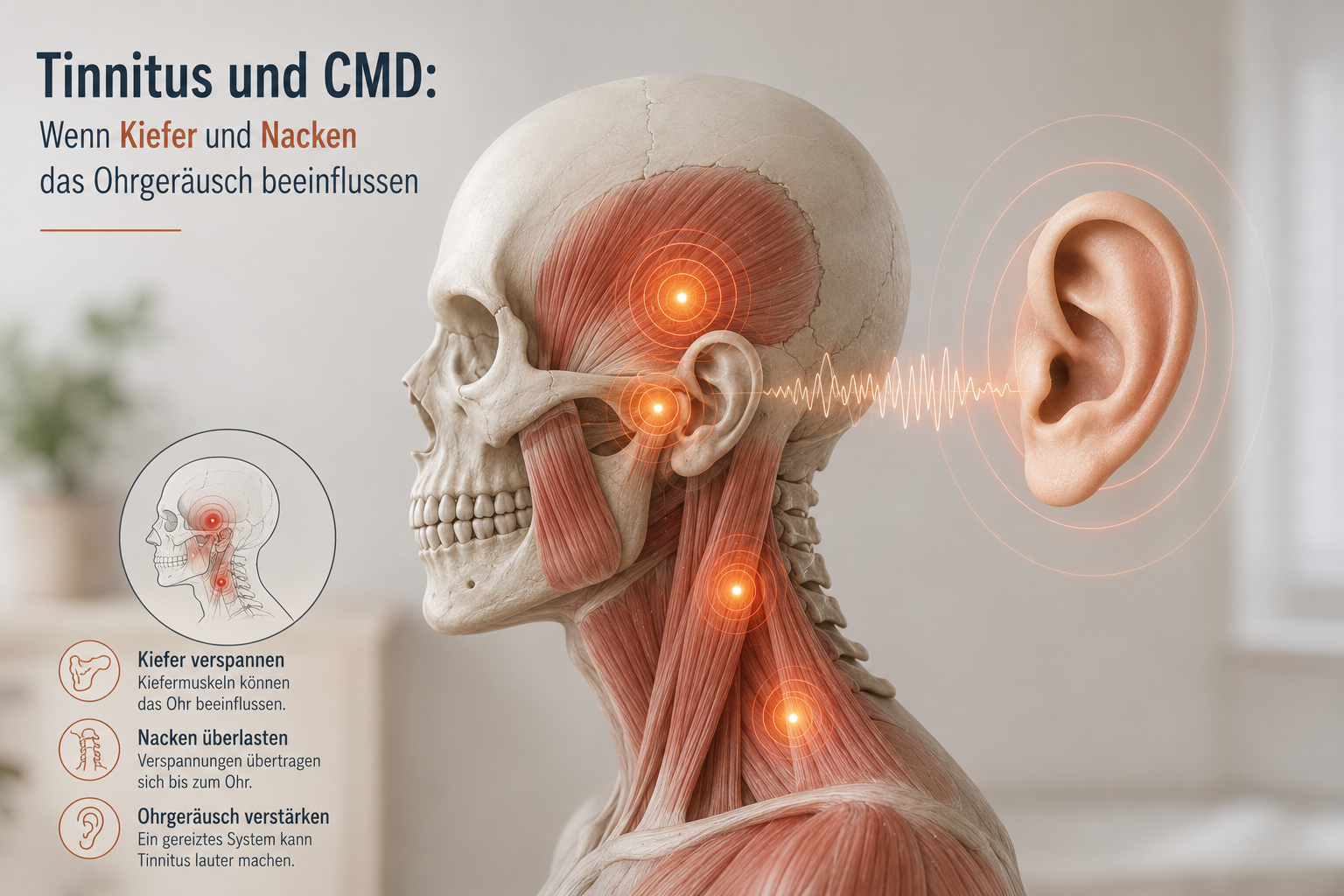 Tinnitus und CMD: Kann der Kiefer Ohrgeräusche auslösen?
