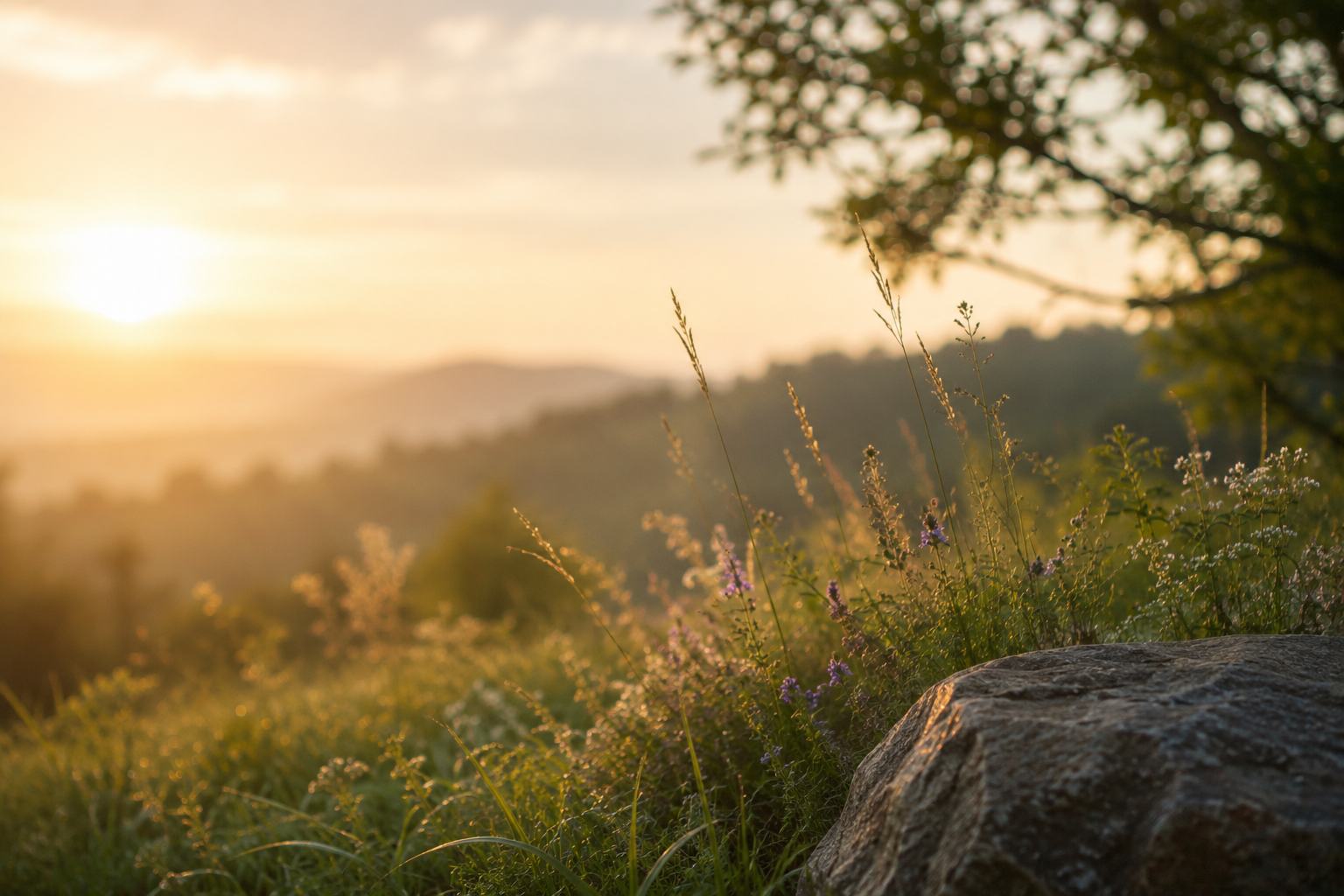 Stressabbau Tipps, sanftes Morgenlicht