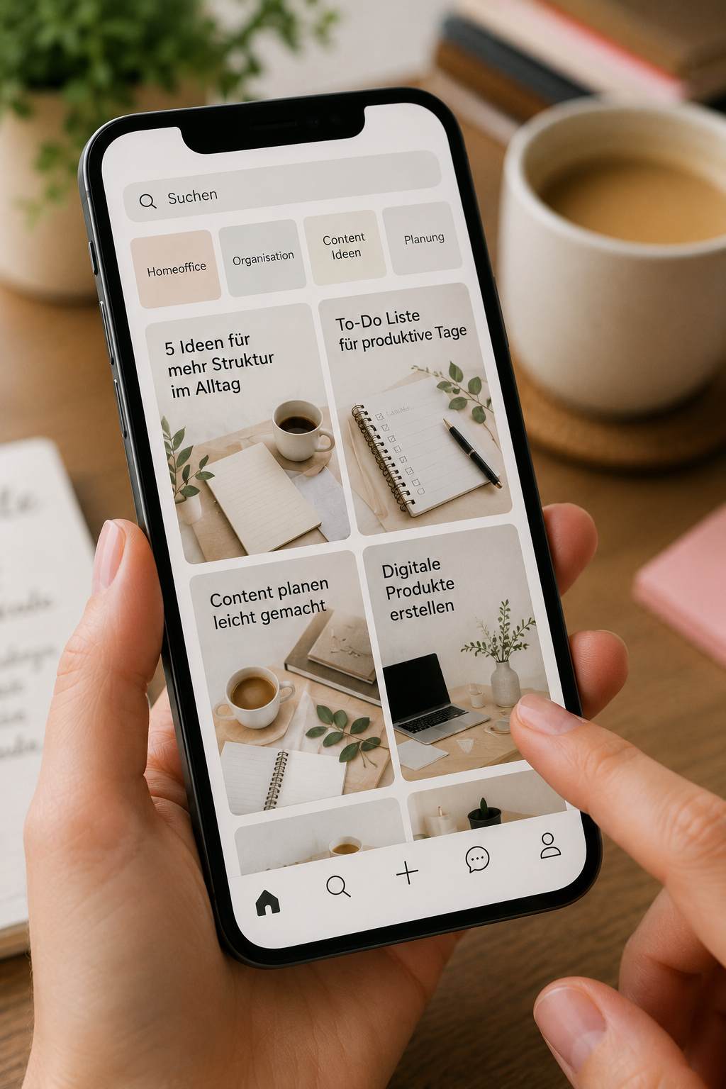 pinterest, zusatzverdienst, Content Planung auf dem Smartphone