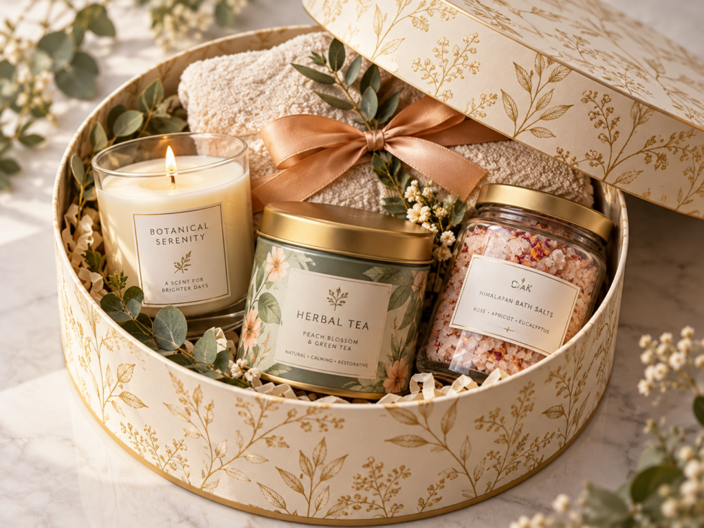 Wellness-Geschenk in botanischer Geschenkbox