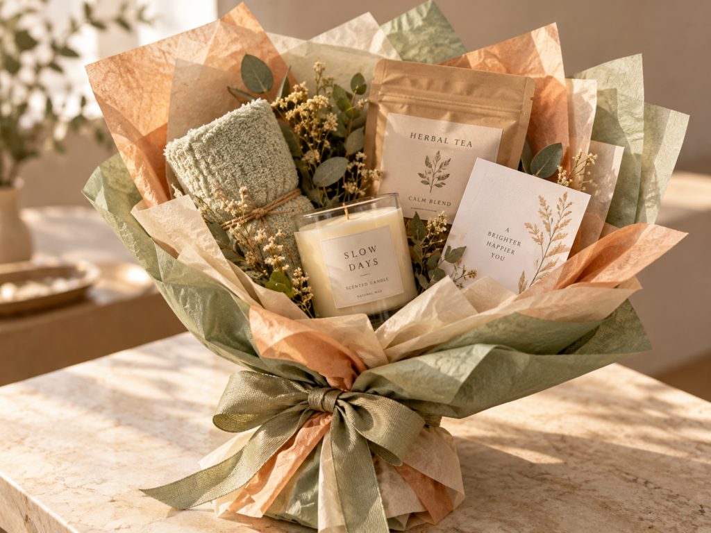 Wellness-Geschenk in Kraftpapierbox