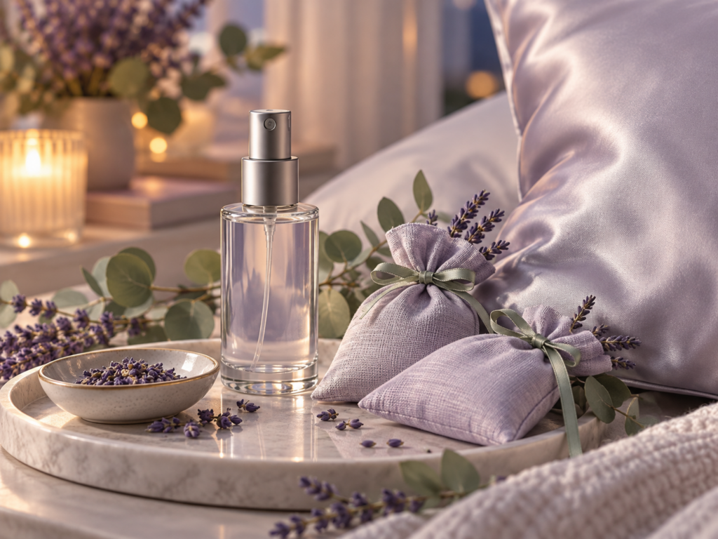 Lavendel Kissenspray und Lavendelsäckchen