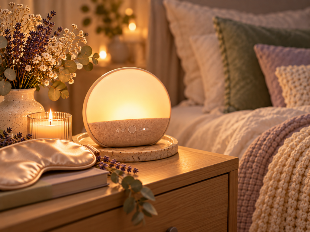 Dimmbare Nachttischlampe mit warmem Licht
