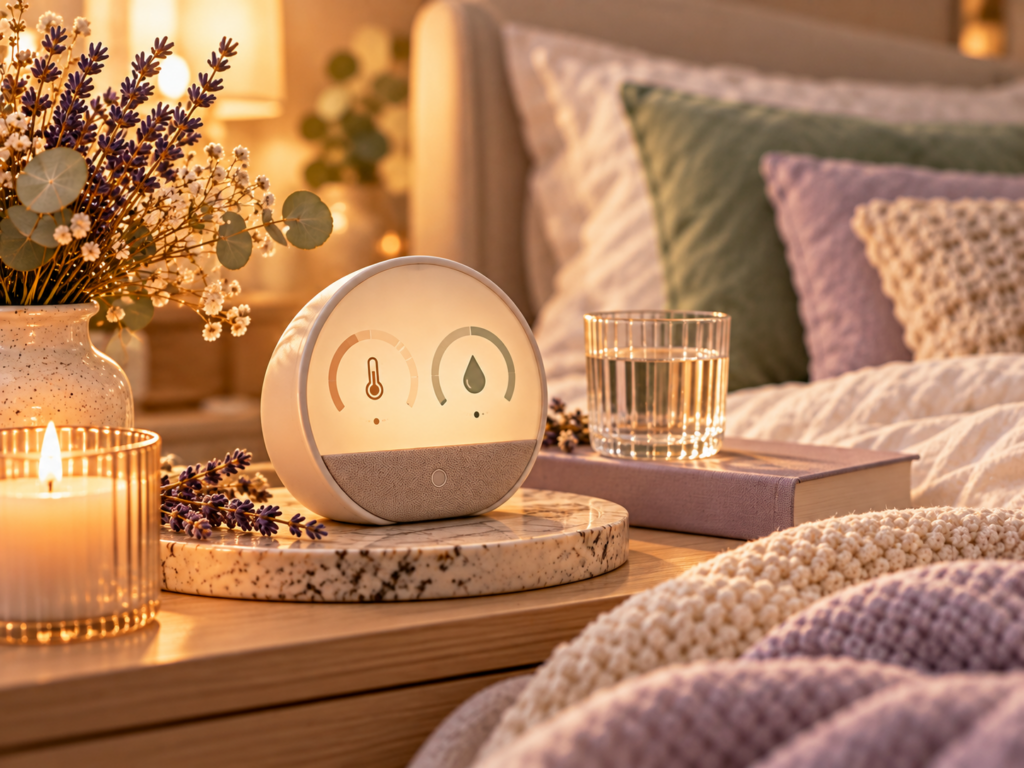 Thermometer und Hygrometer im Schlafzimmer