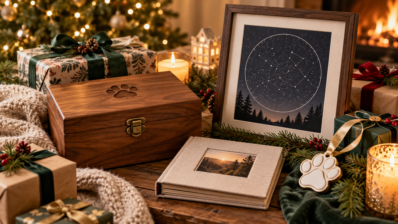 Sternenkarte und Erinnerungskiste als persönliche Weihnachtsgeschenke